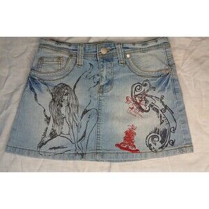 Funhouse Micro Mini Skirt Fairys Artsy  Skirt Sz 1 boho wearable art